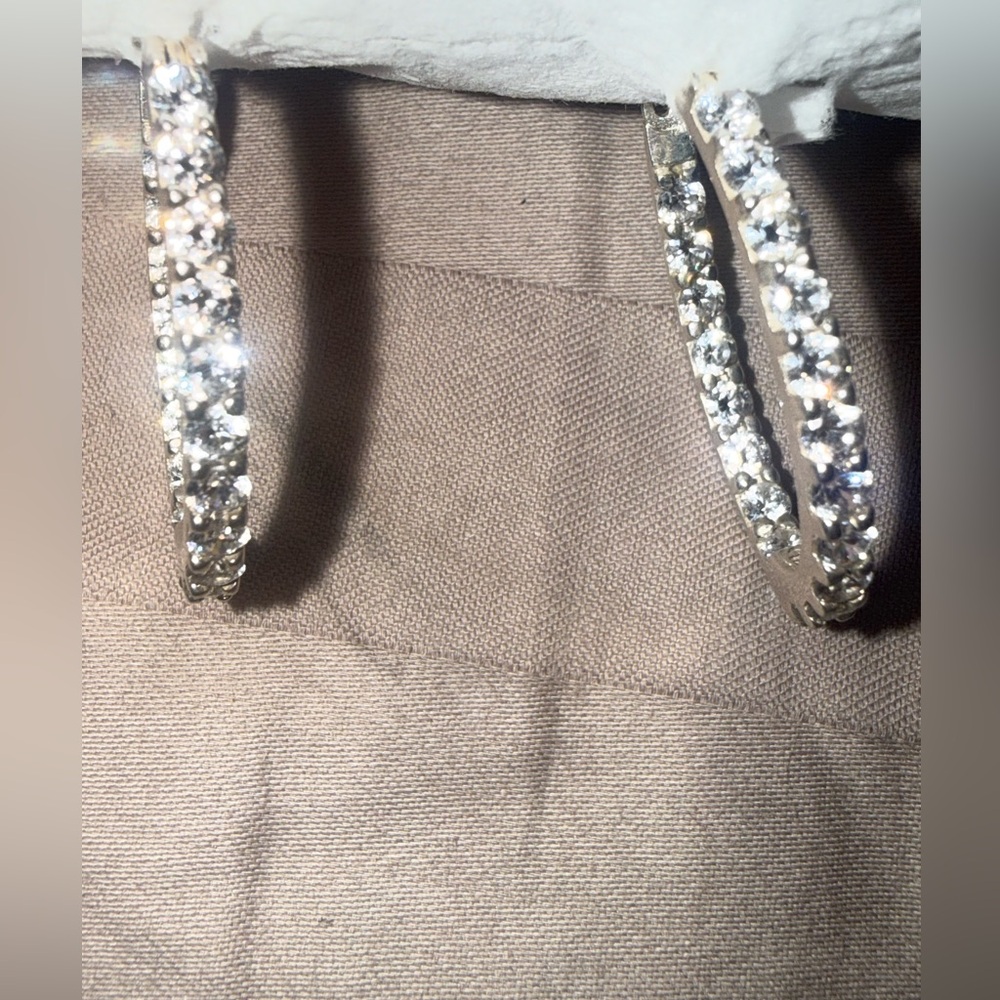 Sparkling Sterling Silver Hoop Earrings